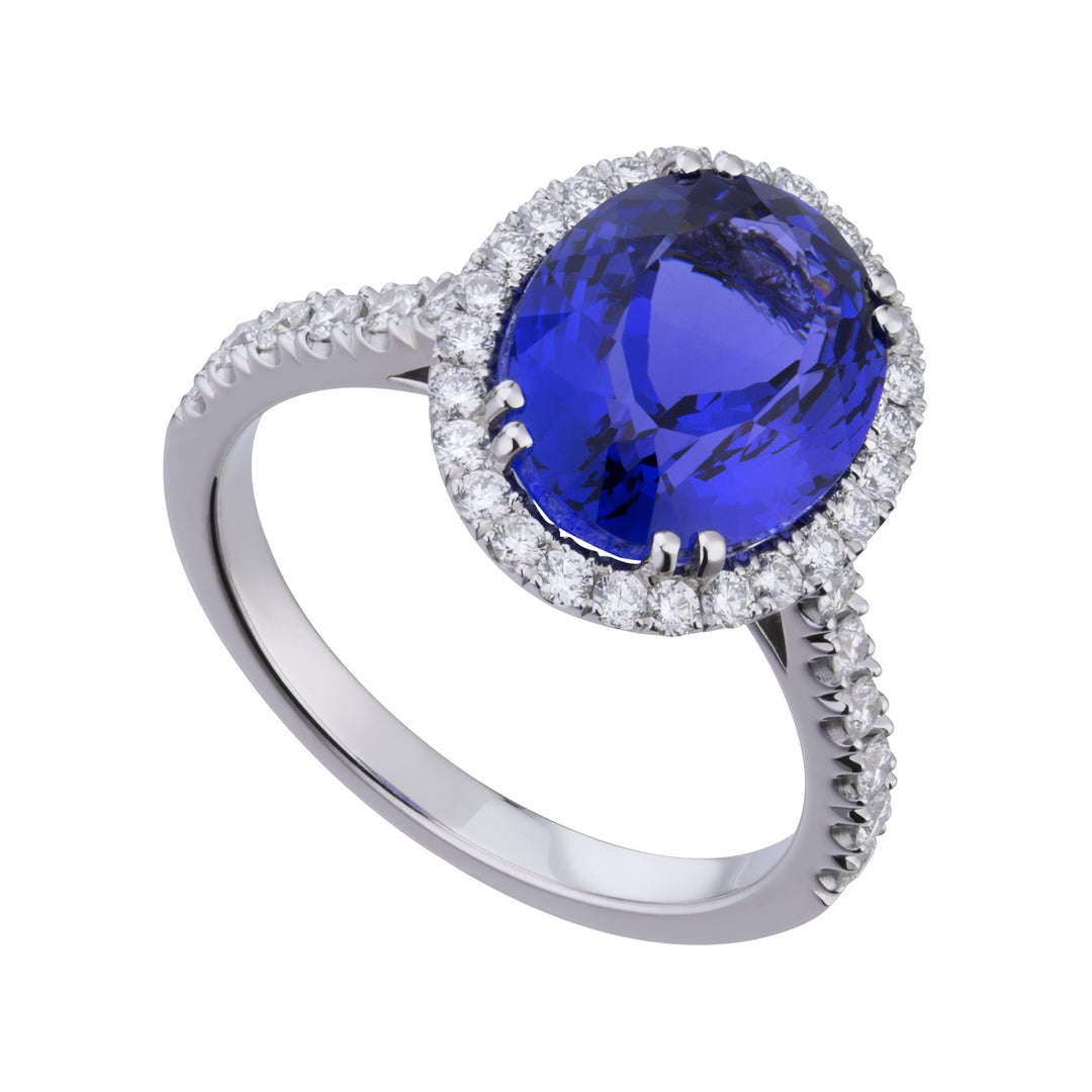 Golay anello tanzanite ovale 10x8 e diamanti ACLC070DITZ6-22214110014