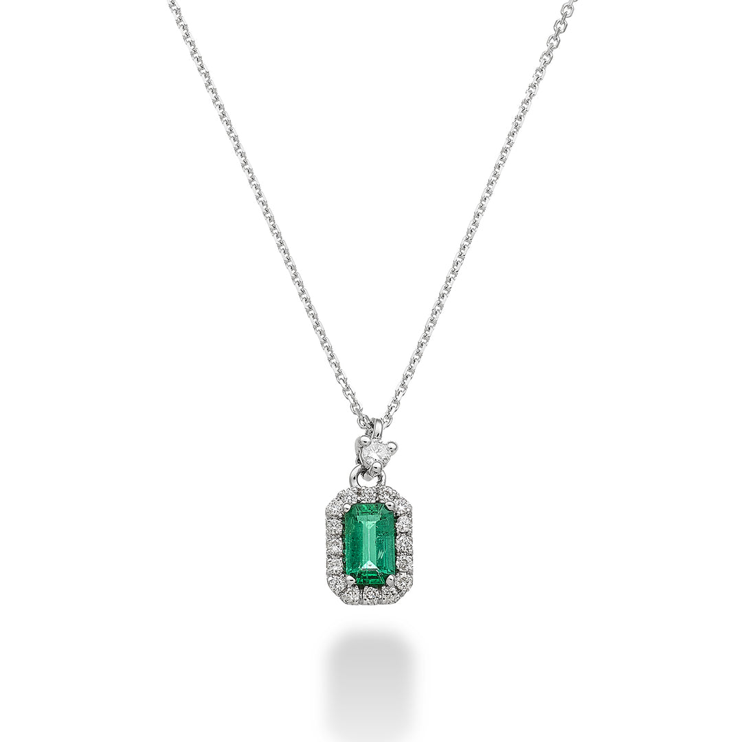 Golay collana smeraldo ottagonale 5x3 e cont diamanti PCL072DISM1-23193110150