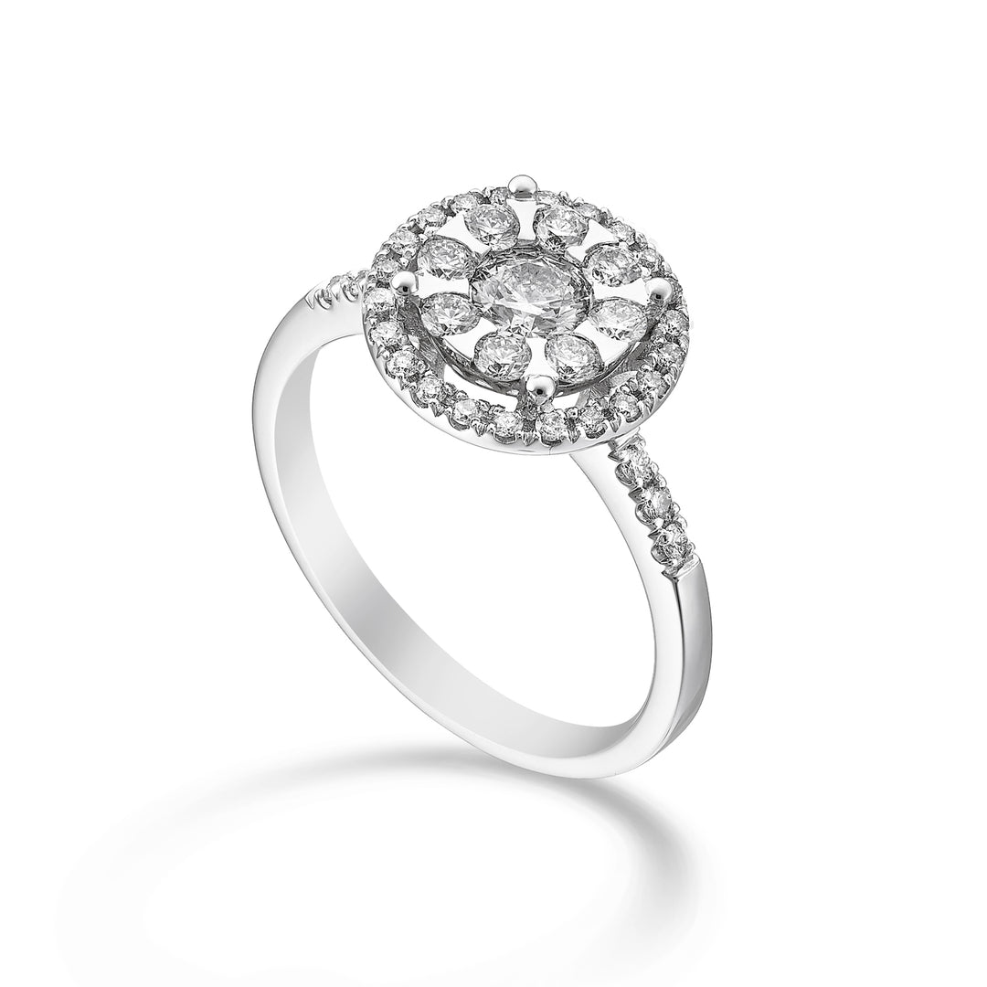 Bague multi-pierres Golay cen 0,30 ct tige et support encastré AMPC006DI030-24155110038