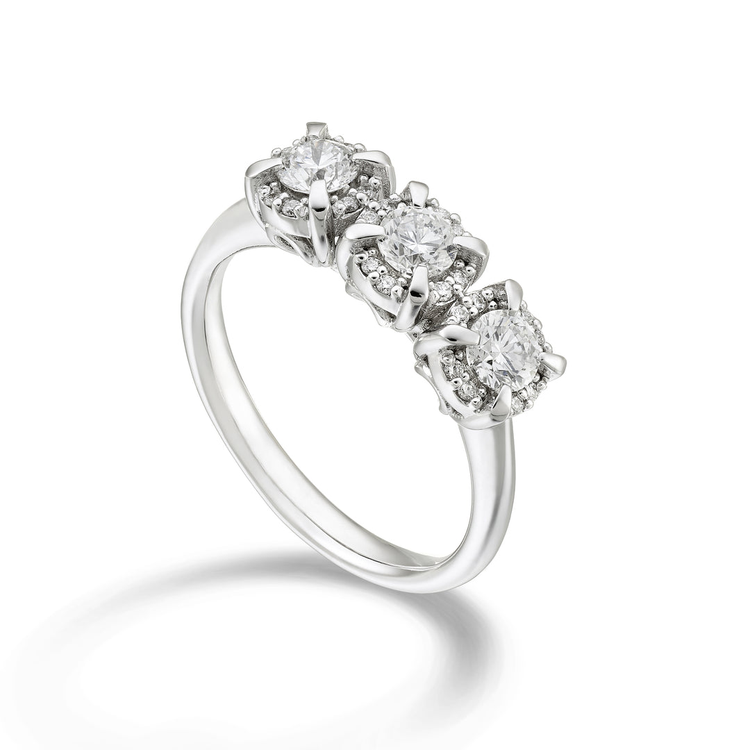 World Diamond Group anello trilogy diam tra le griffe, cen. 0,08ct ATRLC421DI08-24088110070