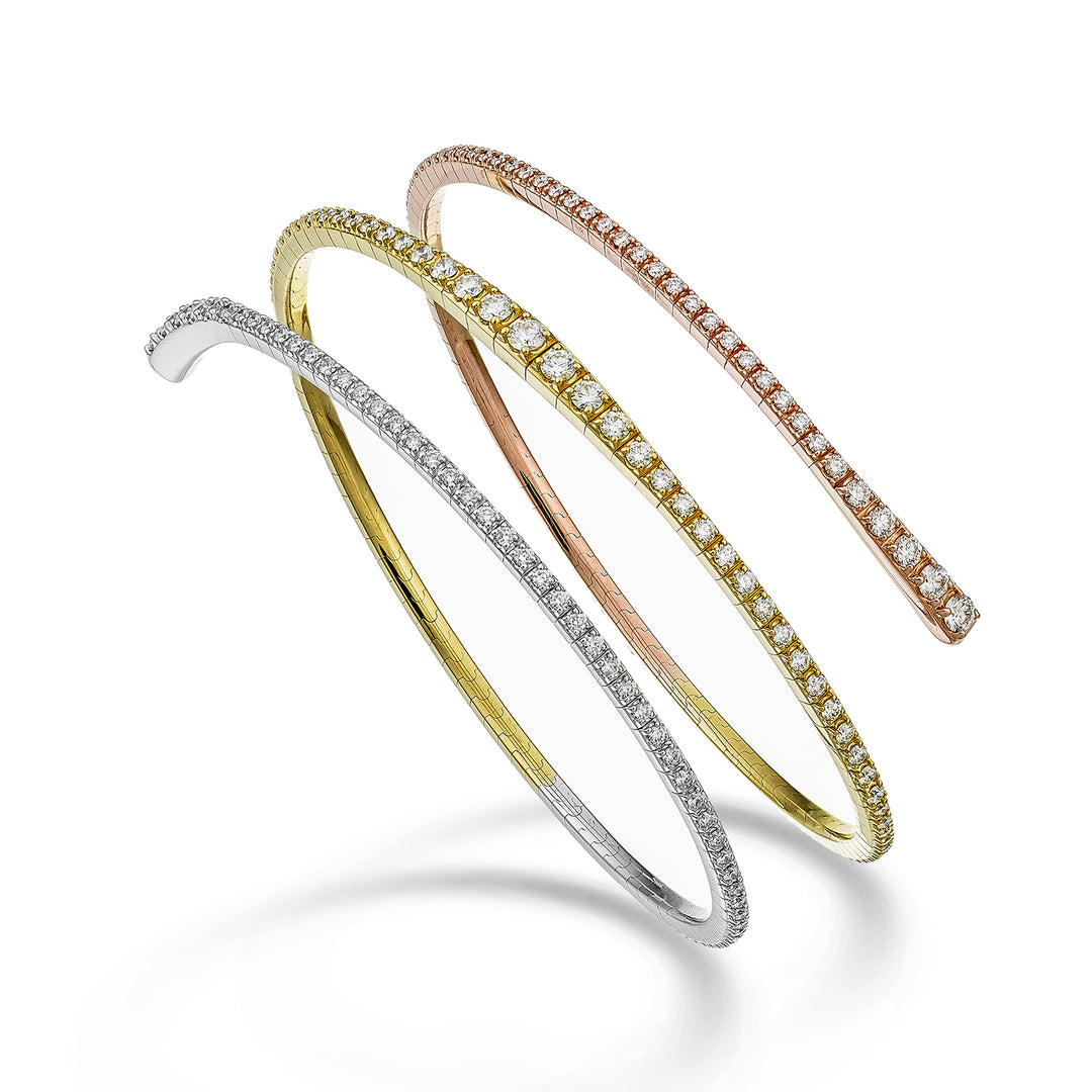 Golay br 18k tennis flex diam. ct. 3.10 white/pink/yellow gold 17 cm graduated GBFLEX007DIO7