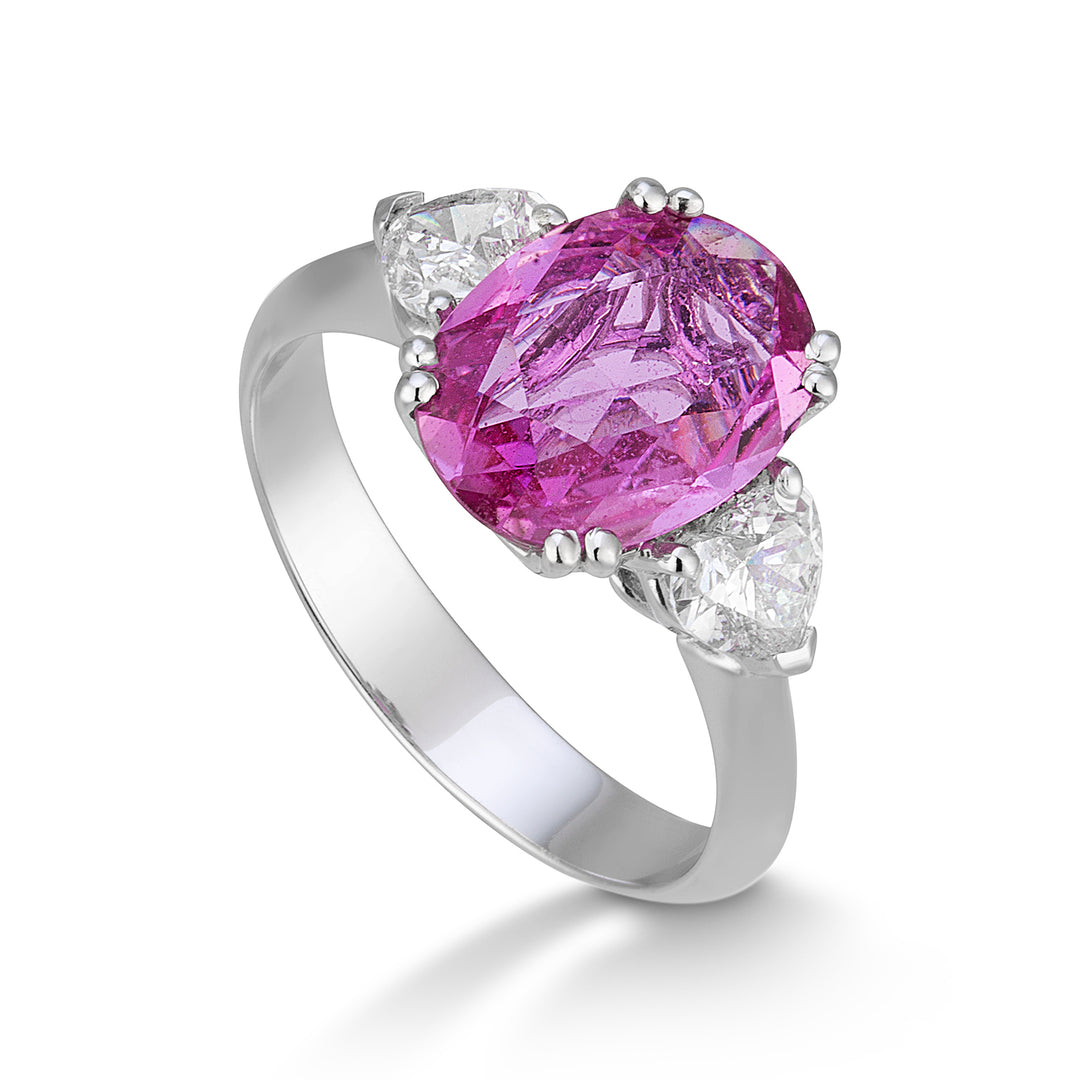 Bague Golay diamant et saphir rose 9x12 ACL138DZP129-22179110020