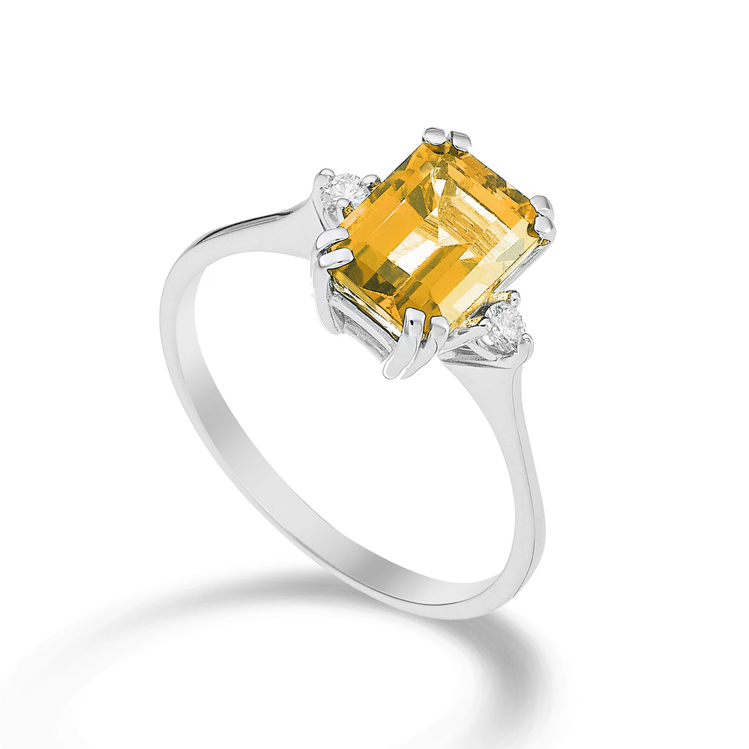 Nihama un citrino octogonal de 18k 8x6 ct.1,30 diam. ct.0,06 NACL090DICITR3O4