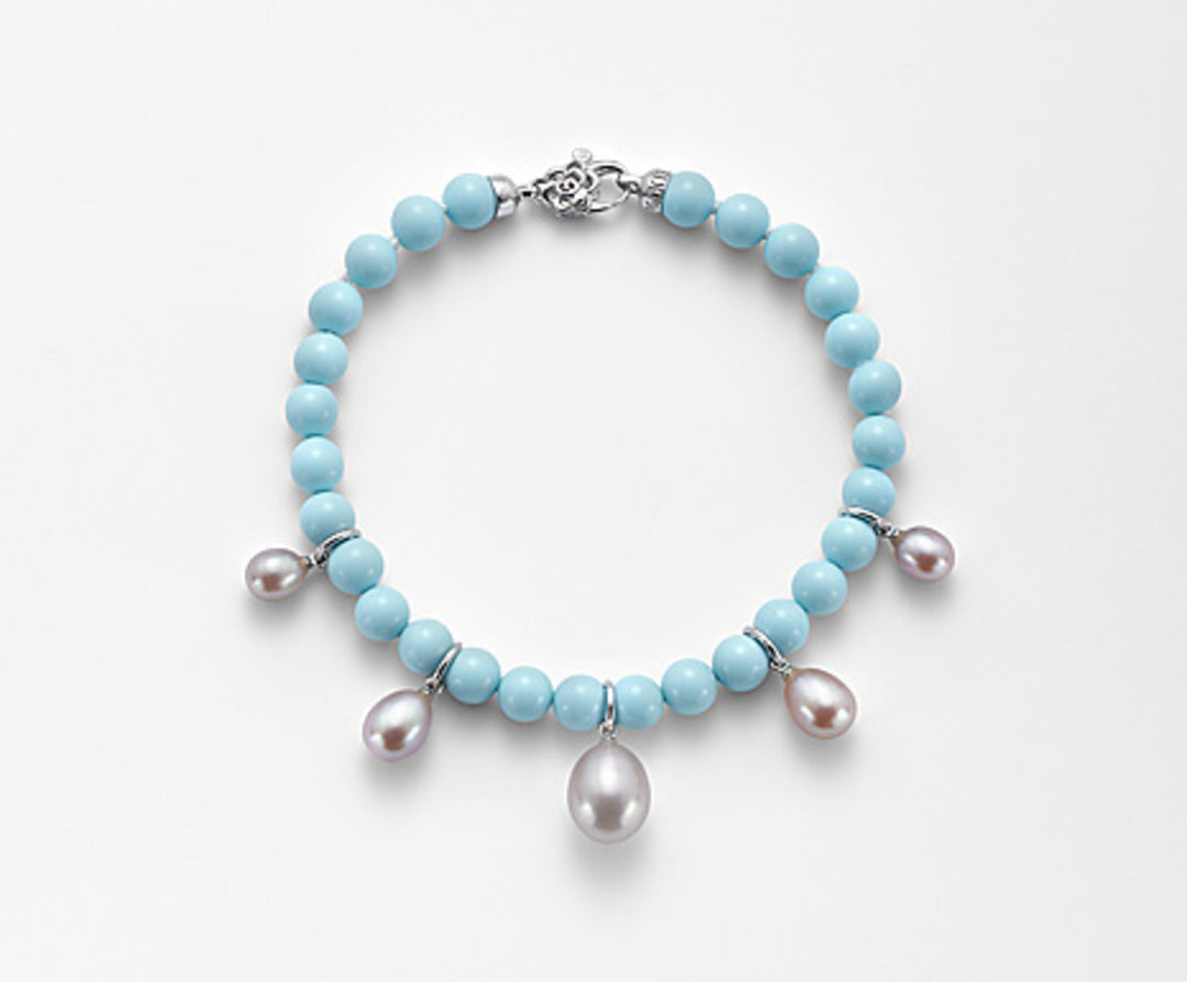 Mikiko br ag925 fw mu drop 5,5/6 6,5/7 8/8,5 turquoise agglomerate 6mm MB7372A4TURQUOISE