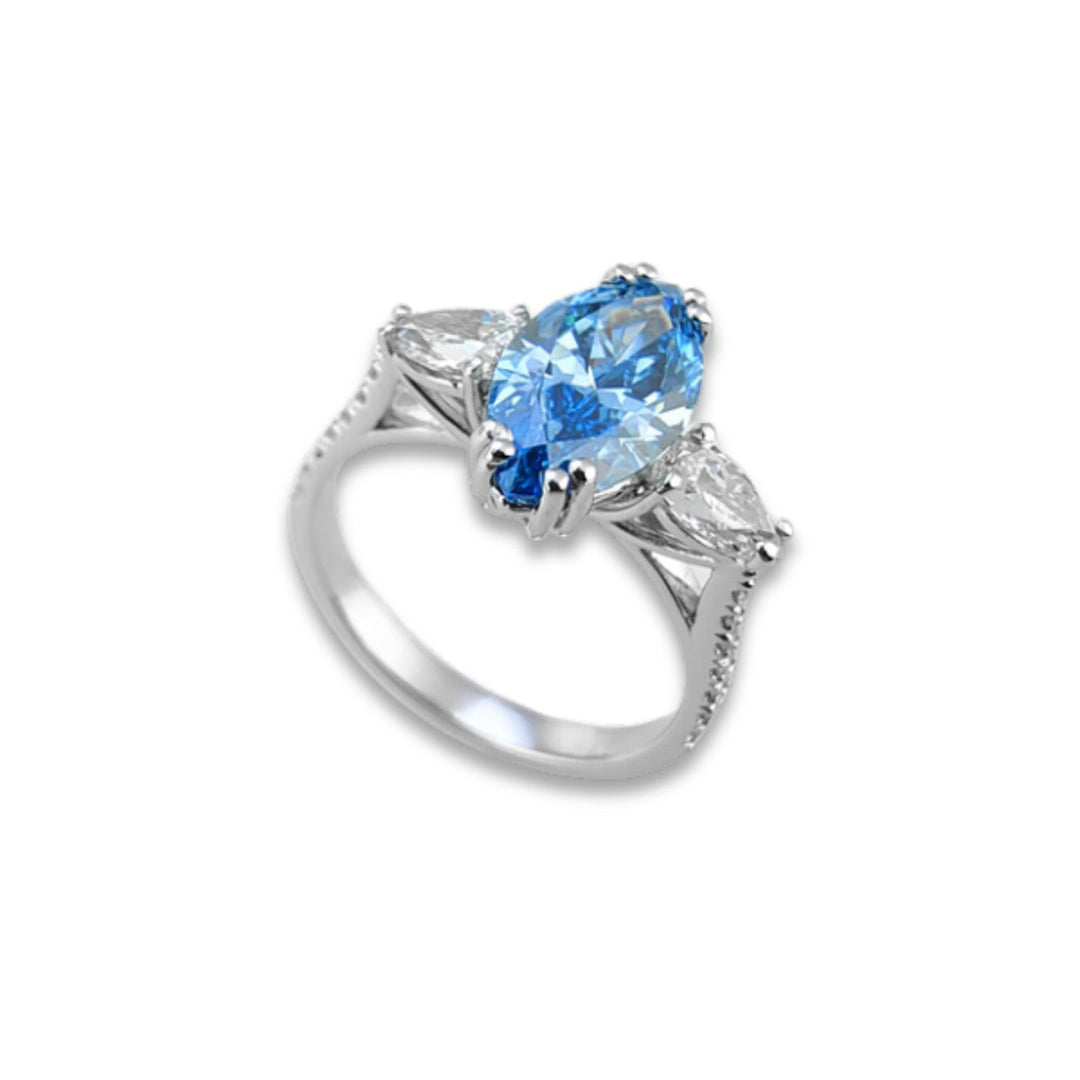 X-Diamond un laboratoire de 18 carats g.d. ct total. 2,81-cents. ct. 2h00 laboratoire marquise - gouttes lat nat ct. 0,68 f vvs- tige laboratoire ct. 0,13 LXDAPU034O4MQDI281
