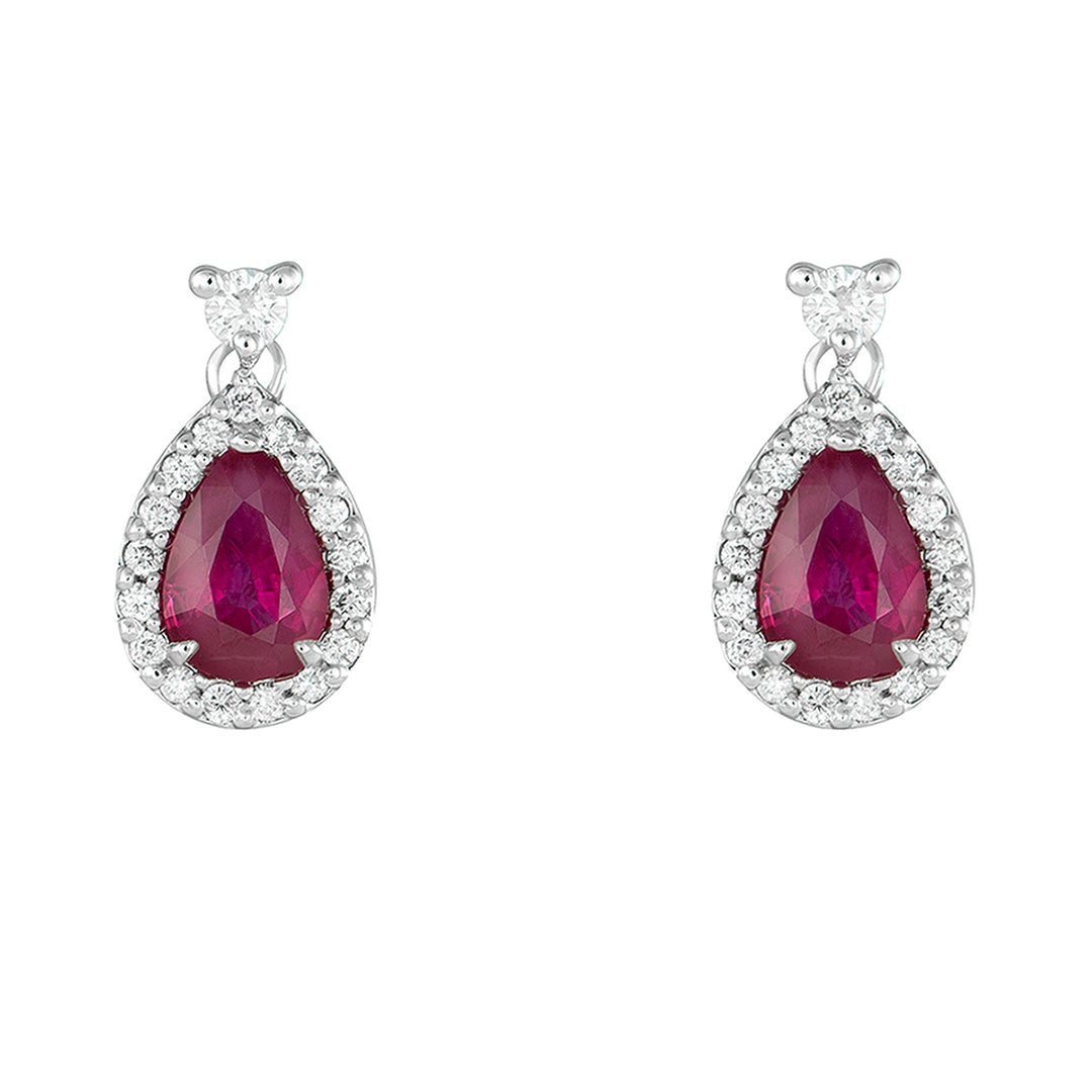 Pendientes Golay gota rubí 6x4 con contorno OCL031DIRU-23124110015