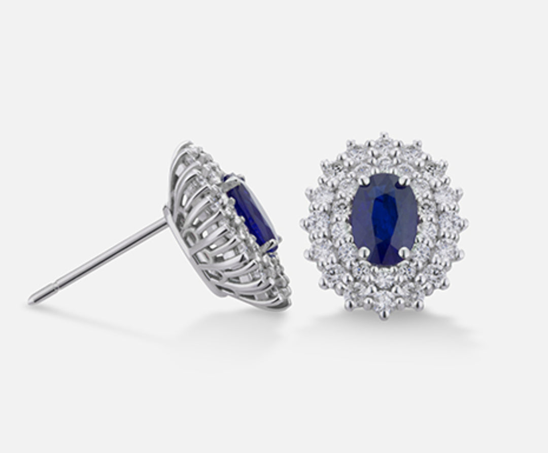 Nihama o zafiro de 18k no. ovalado 6x4 CT.1,34 dia CT.0,74 NO5039O4ZFN134
