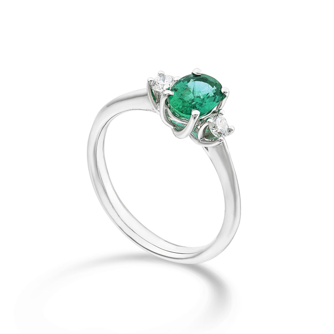 Bague trilogie Golay échelle émeraude ov 7x5 et diam +11,5 ATRS438DSM75-24124110016