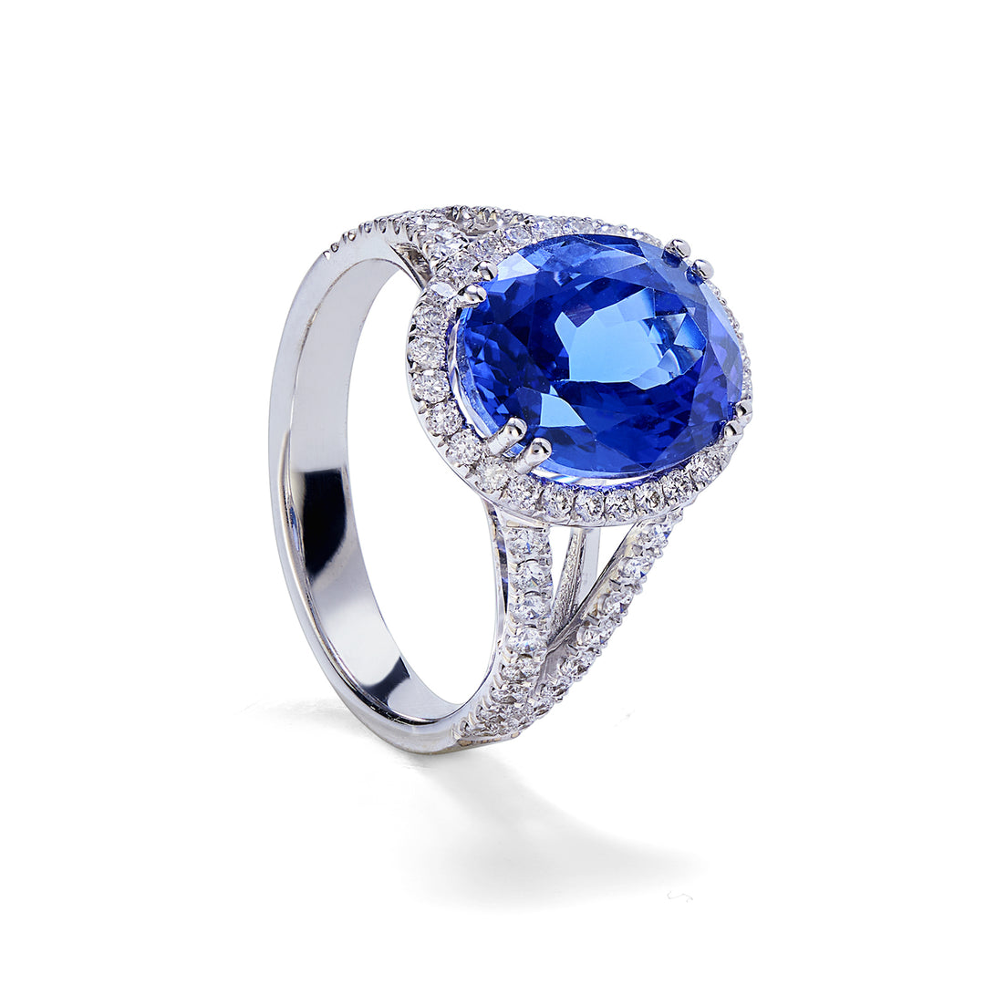 Golay anello diamanti e tanzanite ovale ACLC068DITZ-22063110025