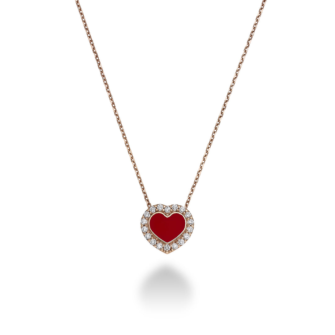 Mikiko cl 9k 0.24 ct large heart red enamel MD5079R3BR024