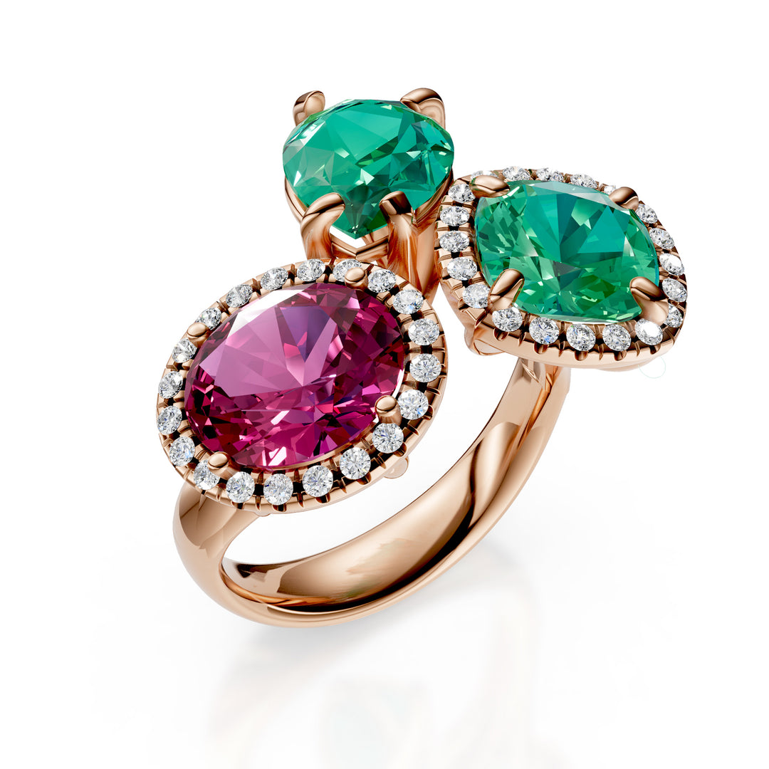 Bague trilogie tourmaline Golay ov-cs-ps 10x8, 8x8, 8x8 ATRC469DTO10888-24191110045