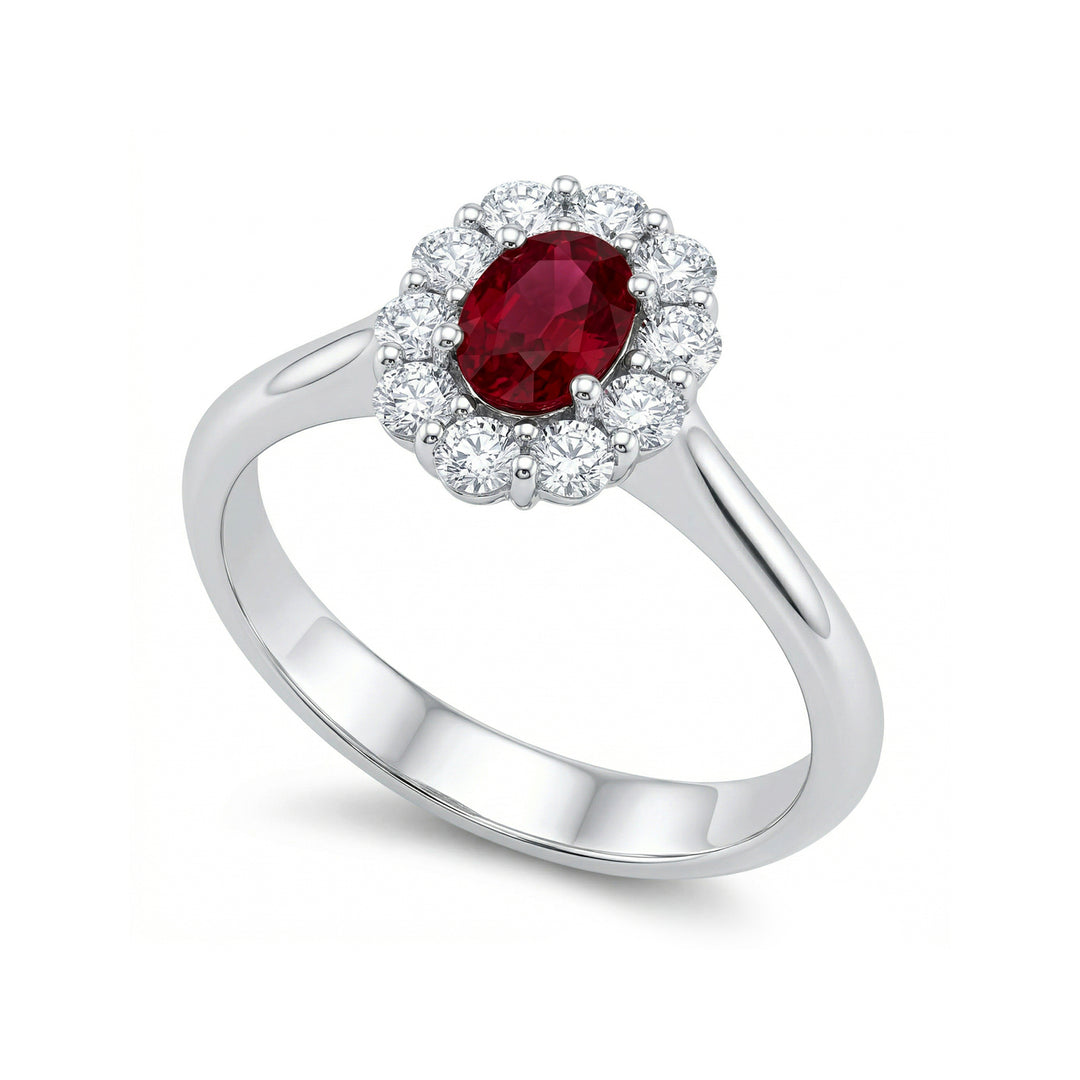 Bague rubis ovale Golay 5x4 et diamants ACL041DIRU-26111110378