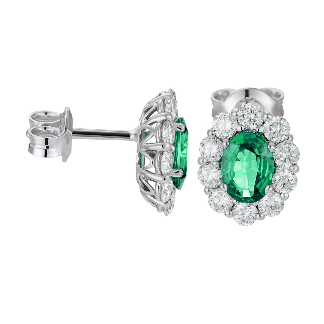Pendientes Golay 7x5 ovalados esmeralda y diamantes OCL045DISM-25317110141