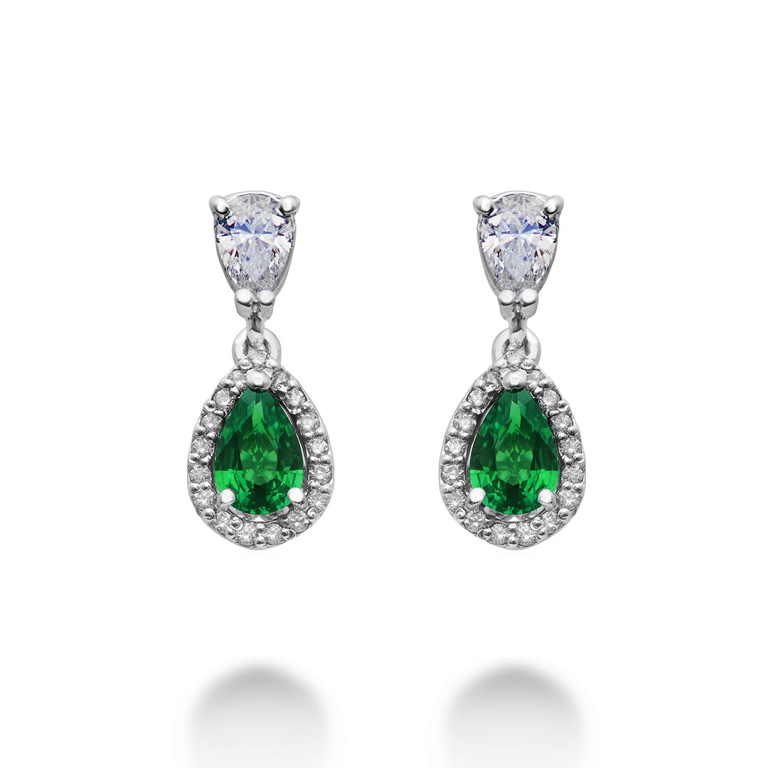 Pendientes golay esmeralda goc 5x7 y diam goc 4x3 OCL200DSM57-23262110034