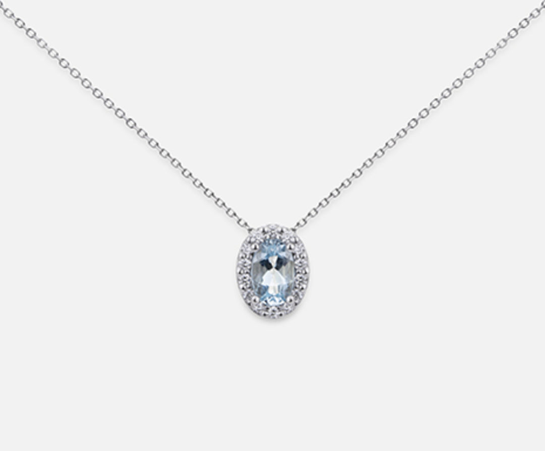 Nihama cl 18k aigue-marine ovale 6x4 ct.0.30 dia ct.0.09 ND5059O4AM