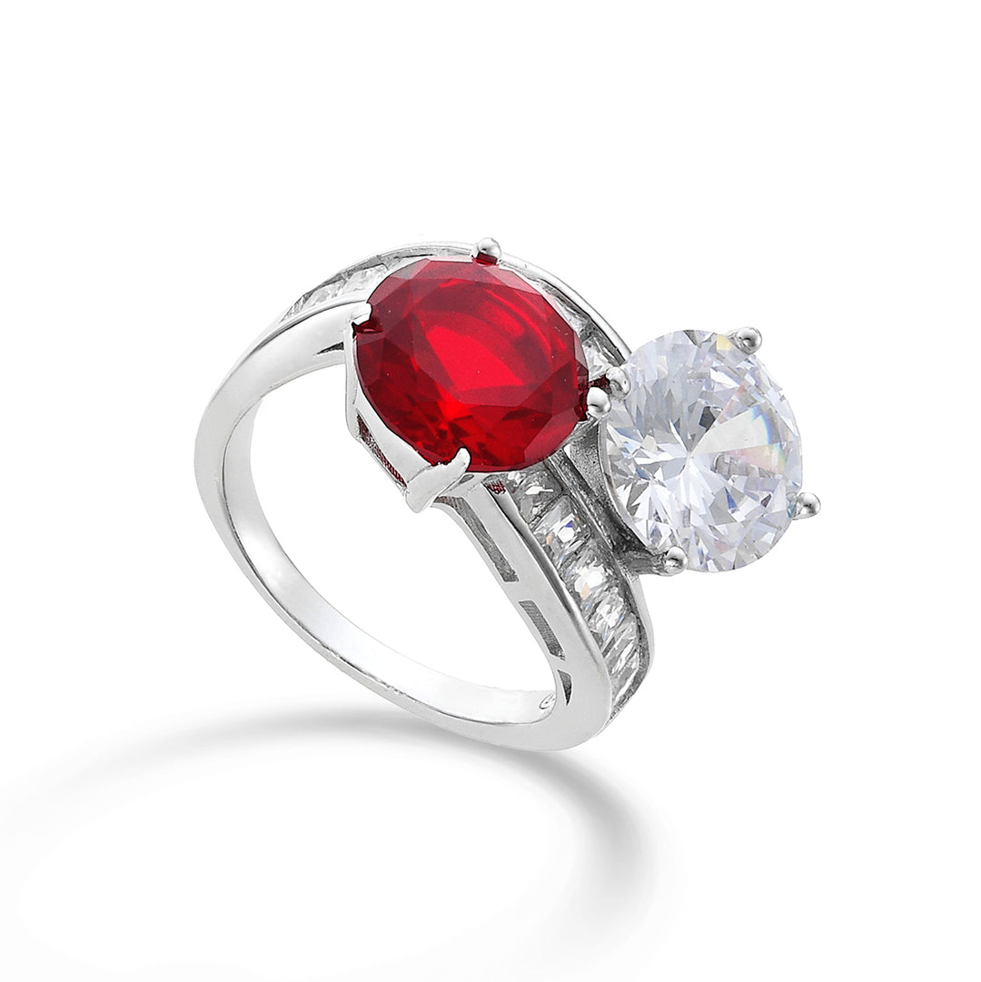 Mikiko an ag925 gem swarovski white and red MA7191A4RED00