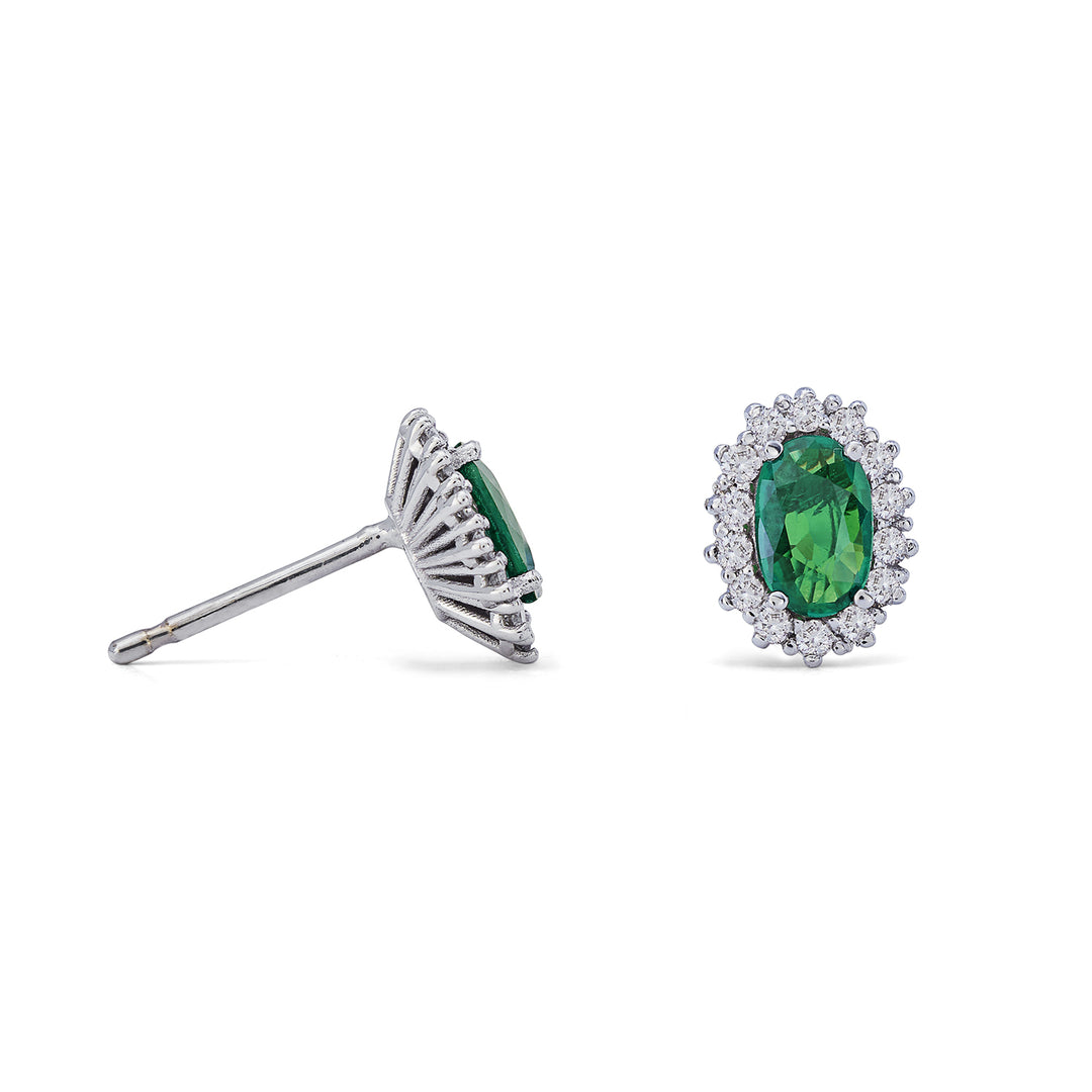 Mikiko or 18k smeraldo n. ovale 6x4 ct.0,60 diam. ct.0,26 MO5068O4SMN