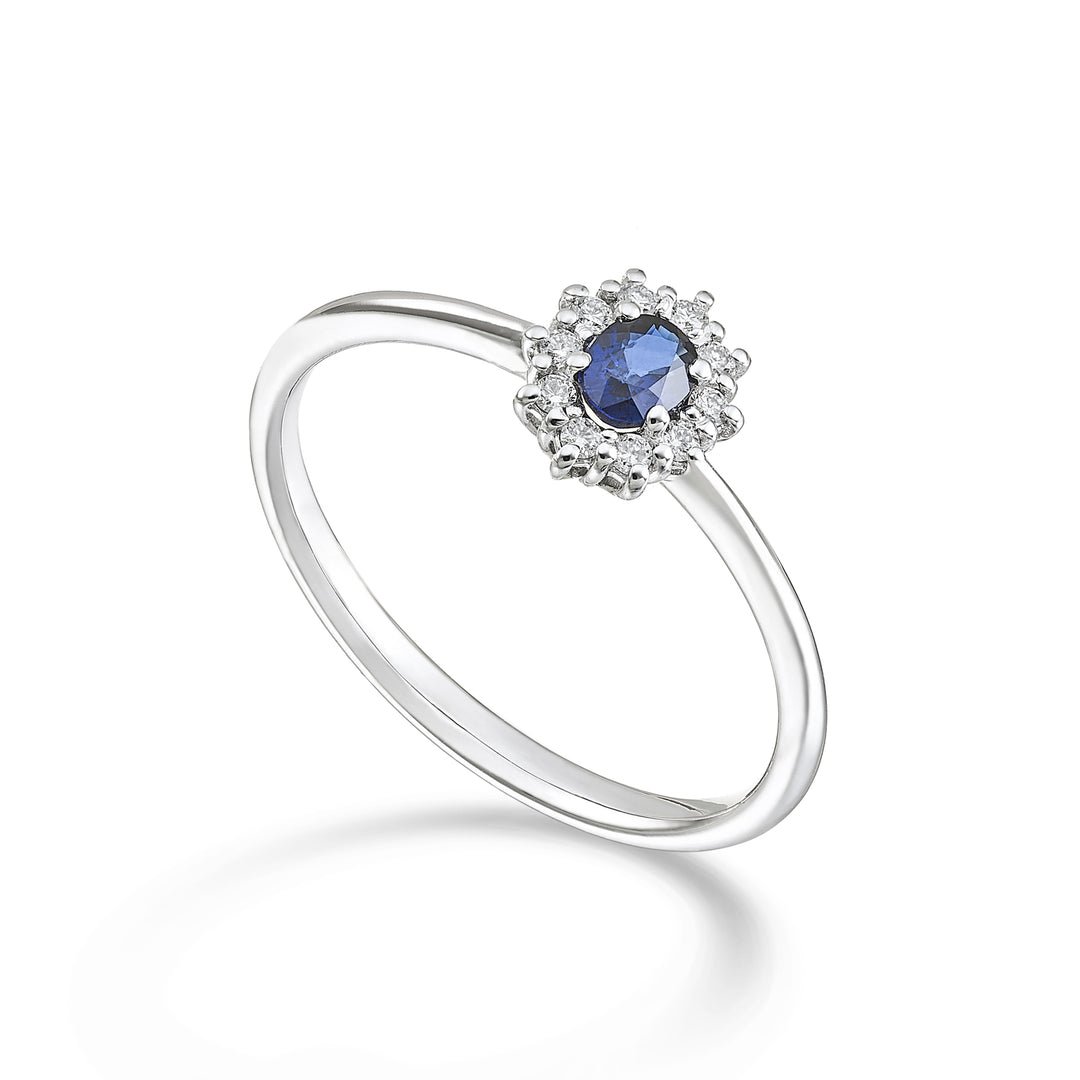 Mikiko un zafiro natural de 18k. ovalado 4x3 ct.0,20 diam. ct.0.08 MA5166O4ZFN
