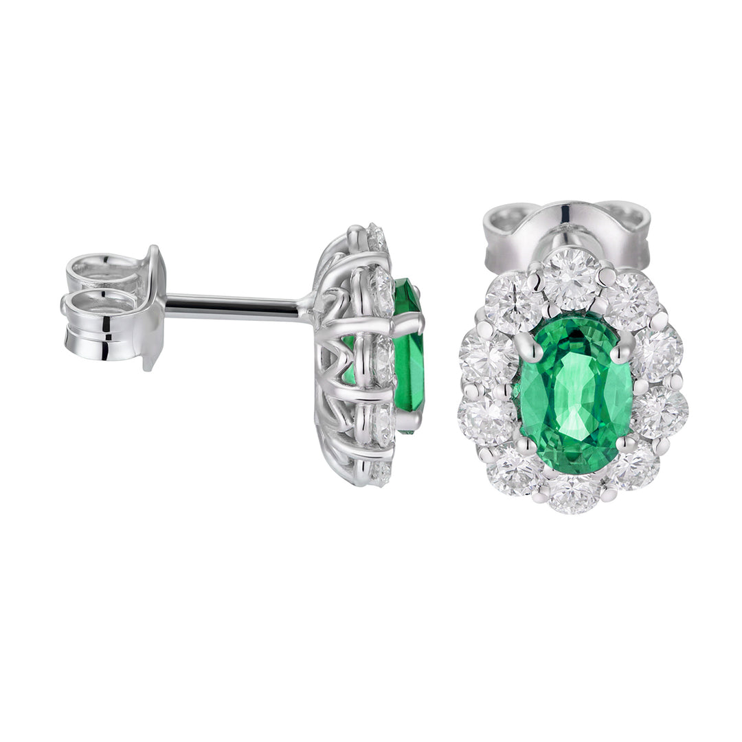 Pendientes Golay 6x5 ovalados esmeralda y diamantes OCL043DISM-23076110053