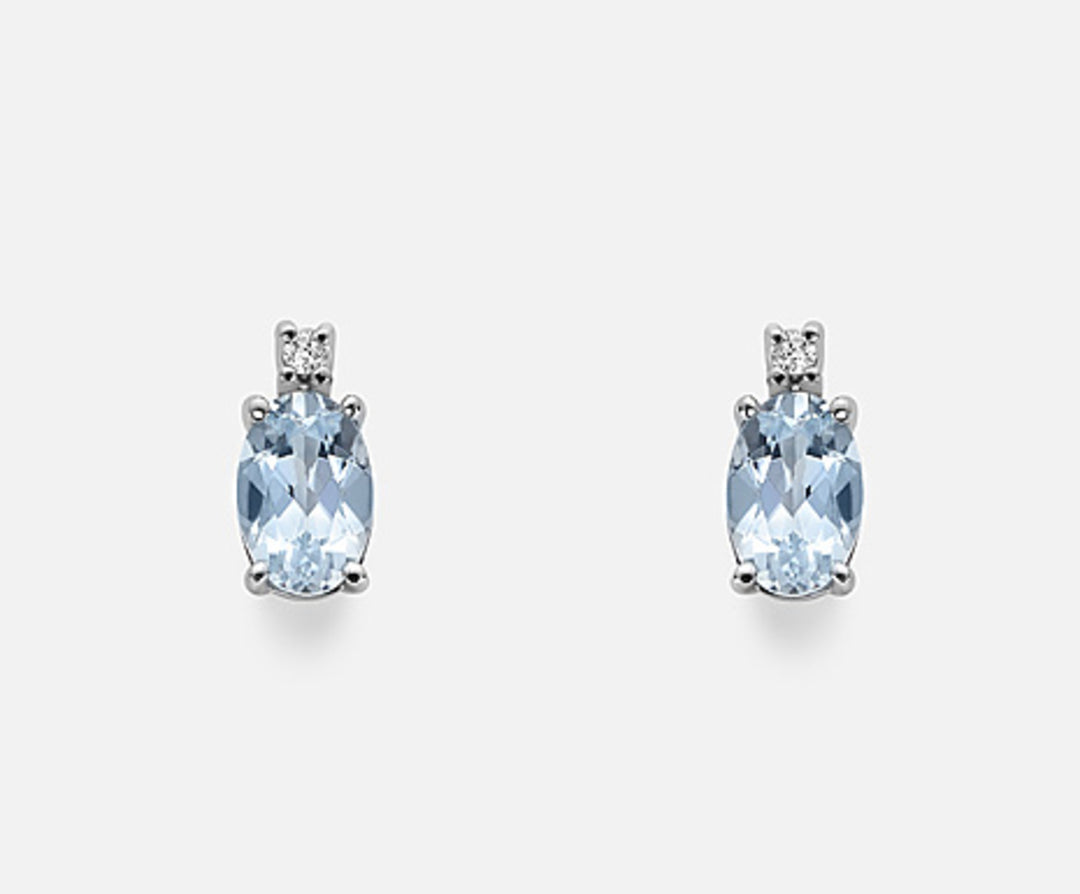 Nihama o aguamarina ovalada 9k 7x5 ct.1,00 diam. 0,03 quilates NO5024R4AM