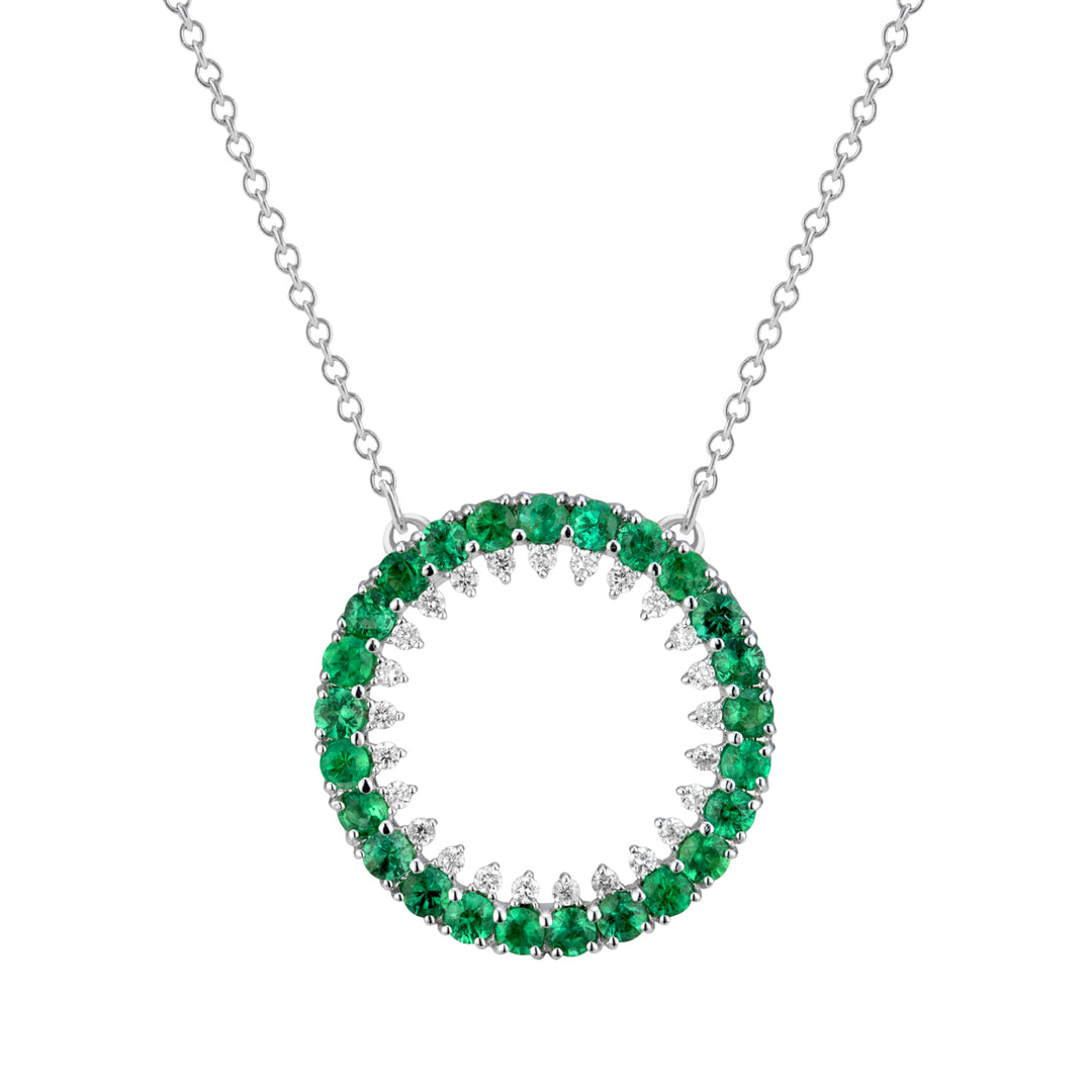 Golay collana cerchio smeraldi e contorno diamanti PDG014SMDI-17335110099