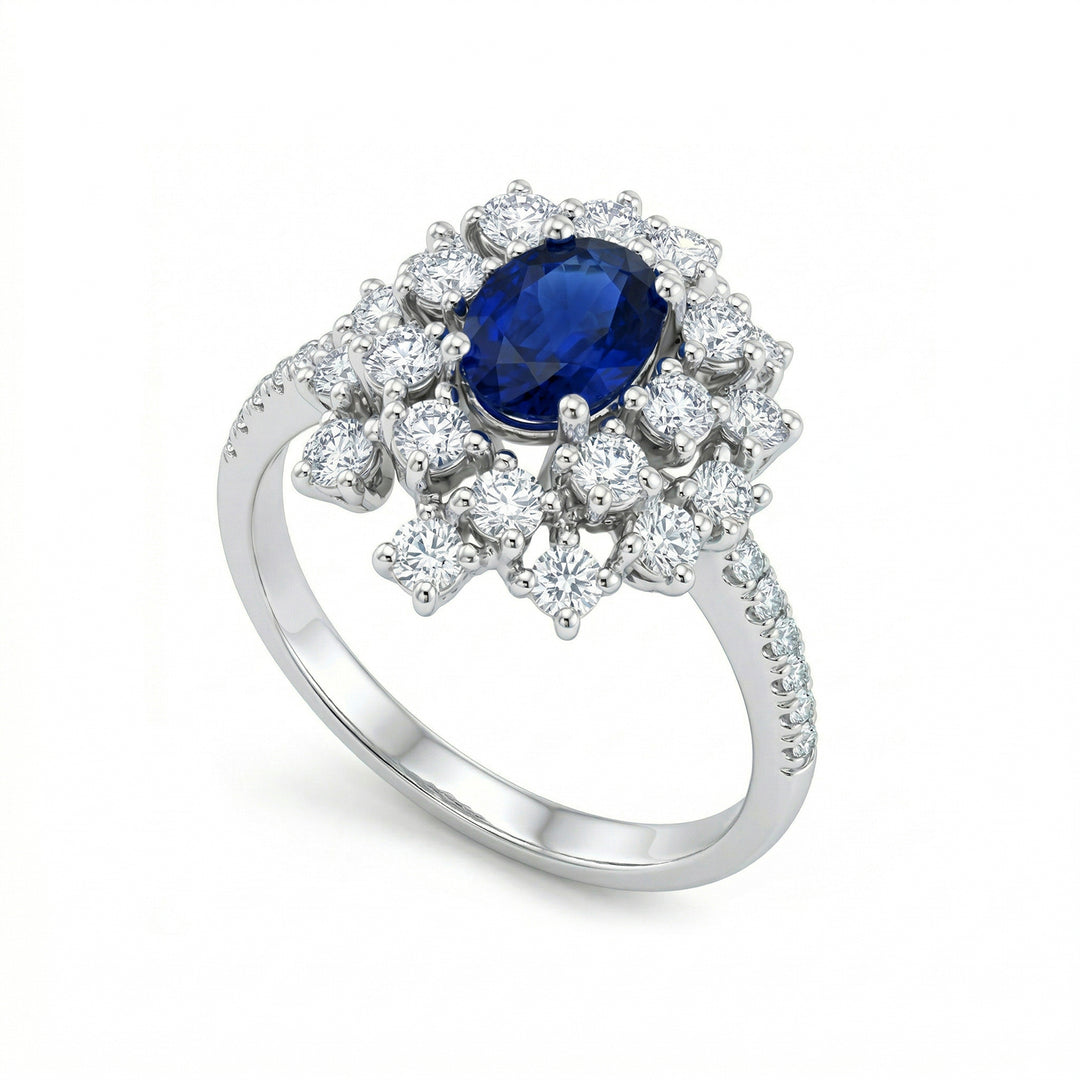 Bague saphir ovale Golay 6x5 contour irrégulier ACLC834DZB65-26058110090