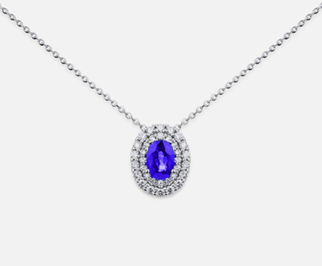 Mikiko cl 18k tanzanite n. oval 6x4 ct.0.38 dia ct.0.33 MD5061O4TZN