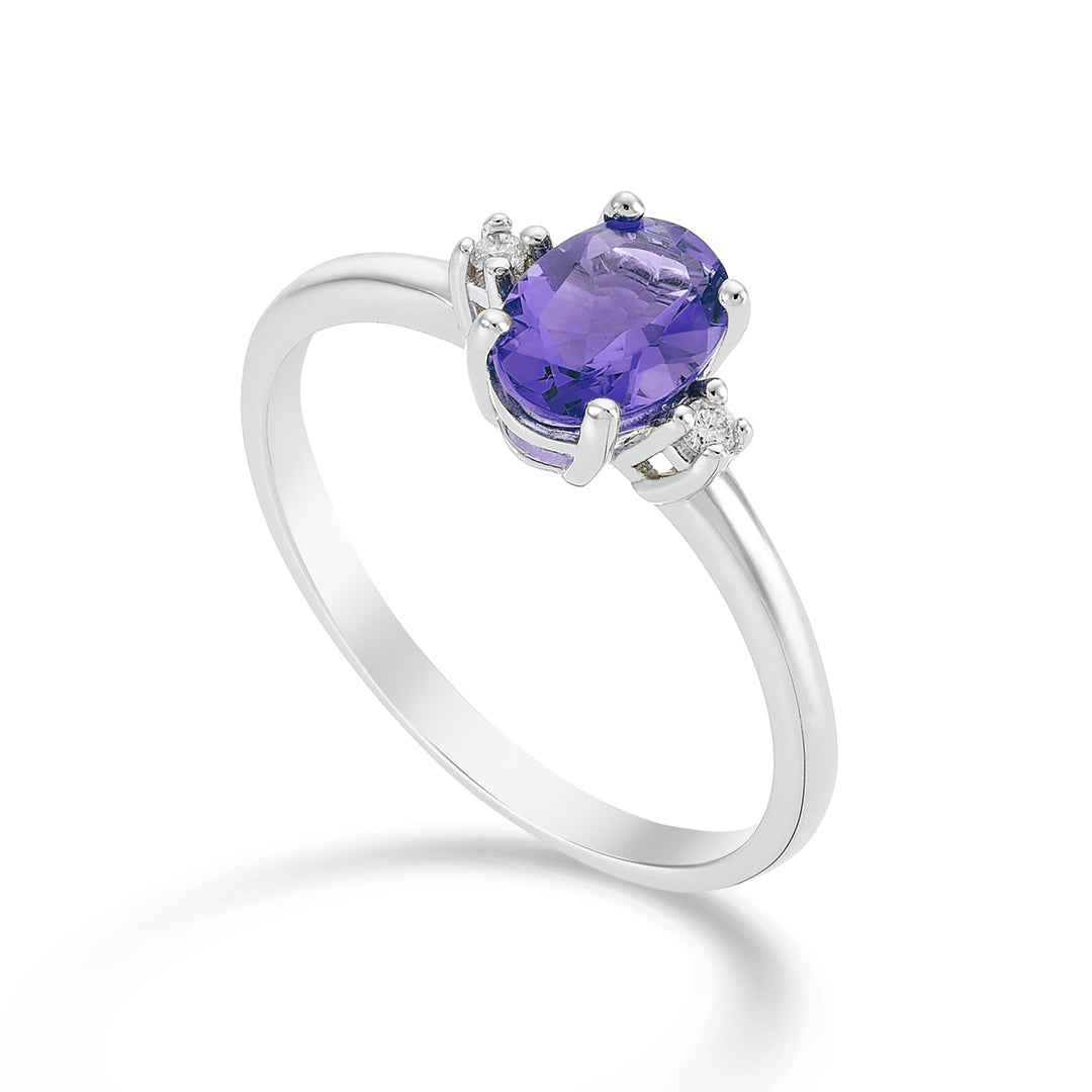 Nihama una amatista ovalada de 18k 7x5 ct.0,60 diam. ct.0.03 NA5073O4AMET