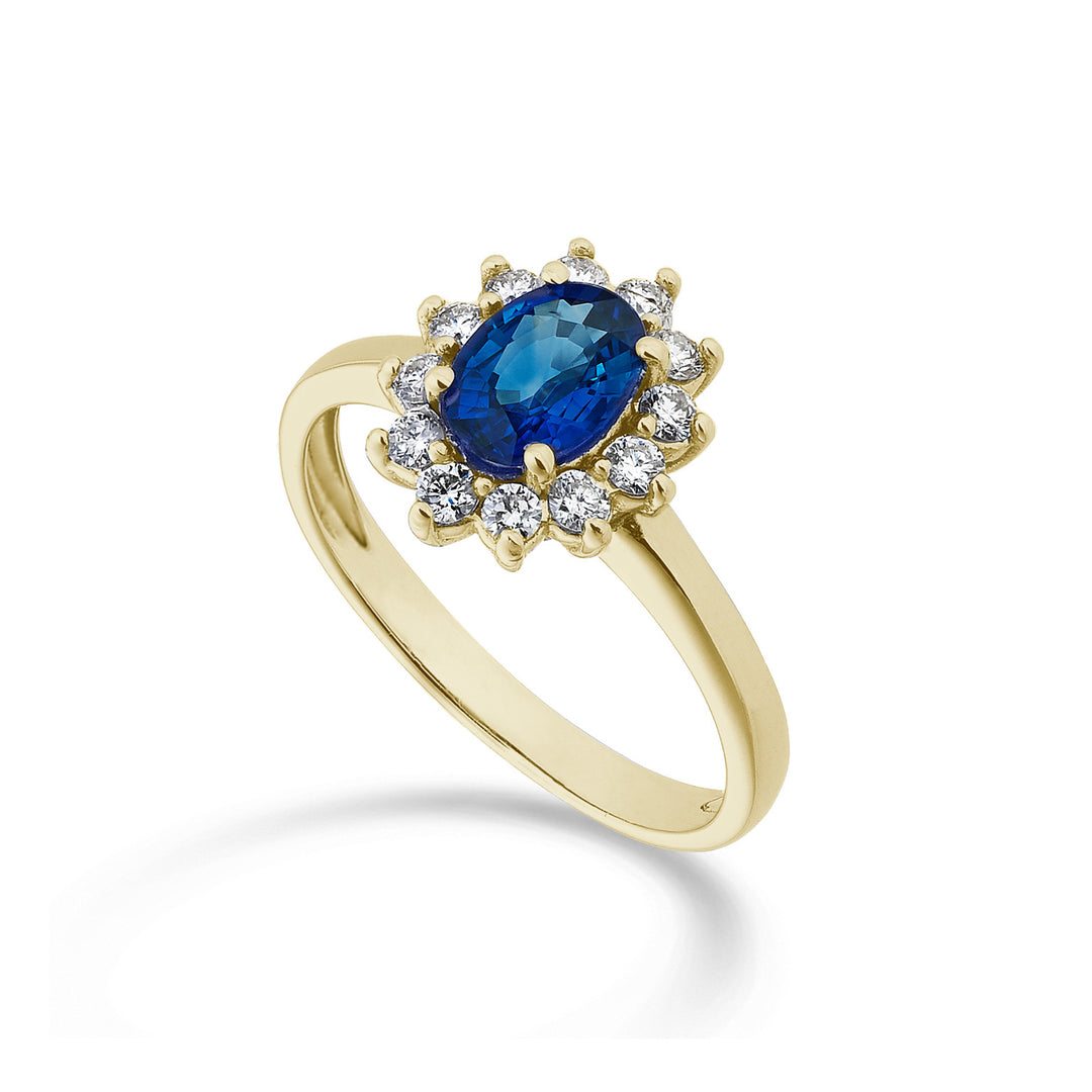 Mikiko un zafiro ovalado de 18k 7x5 oro amarillo 0,80 ct diám. 0,30 quilates MA5094O1ZFD