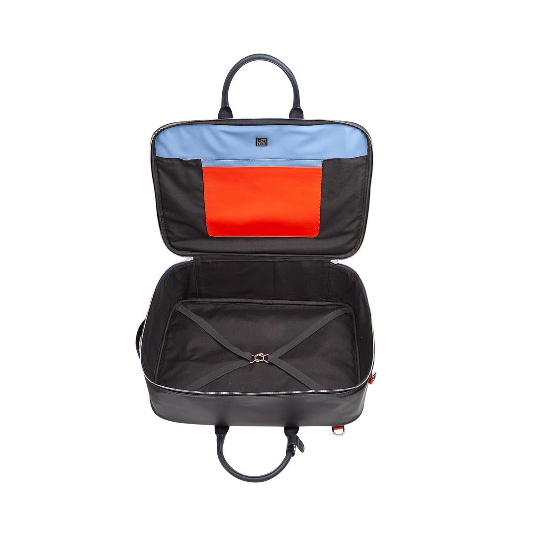 DUDU Valise de voyage pour homme et femme en cuir de haute qualité, sac à dos de voyage 33 L, bagage à main, sac à bandoulière avec fermeture éclair