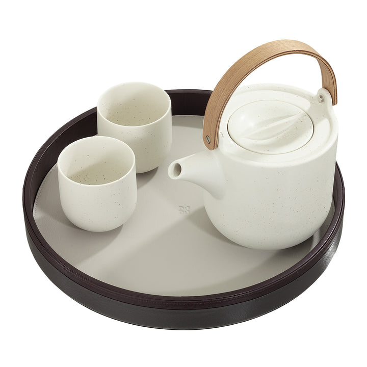 DUDU 32 cm plateau de service rond en cuir multicolore rangement de bureau à domicile Design raffiné