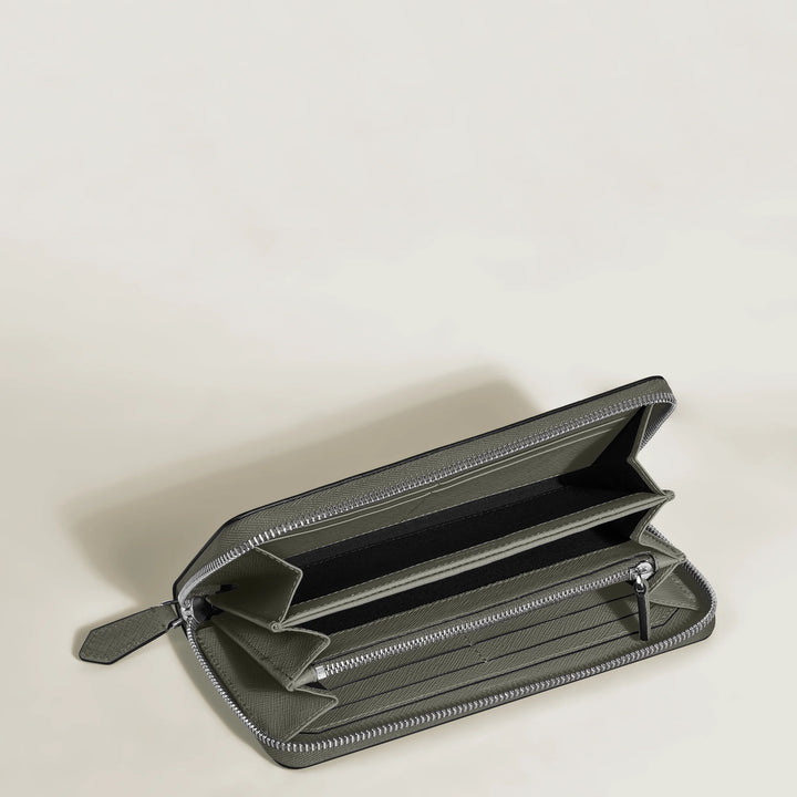 Cartera Montblanc 12 compartimentos con cremallera completa Sartorial gris medio 199371