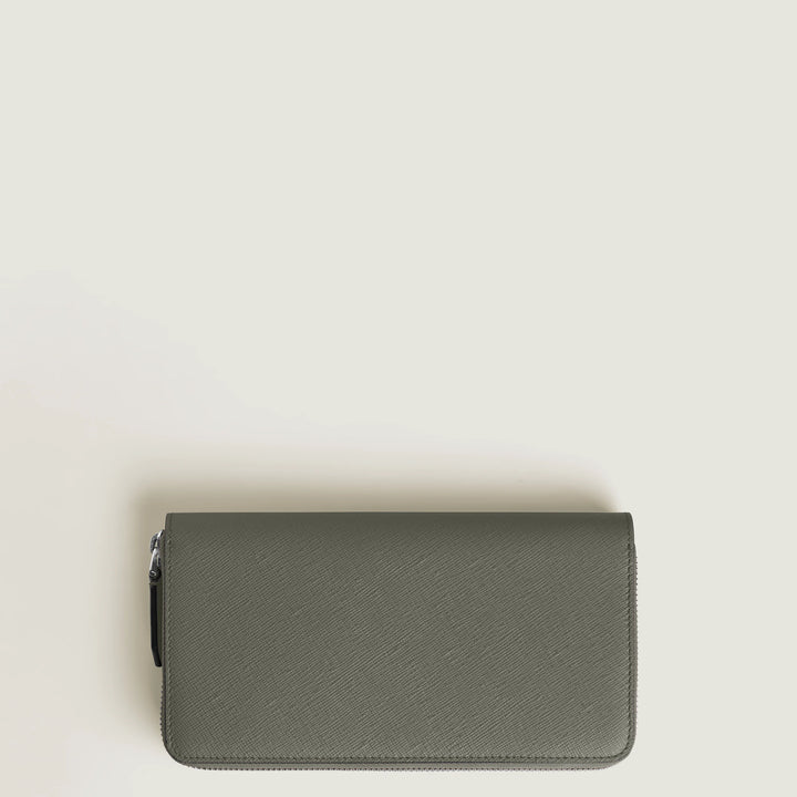 Cartera Montblanc 12 compartimentos con cremallera completa Sartorial gris medio 199371