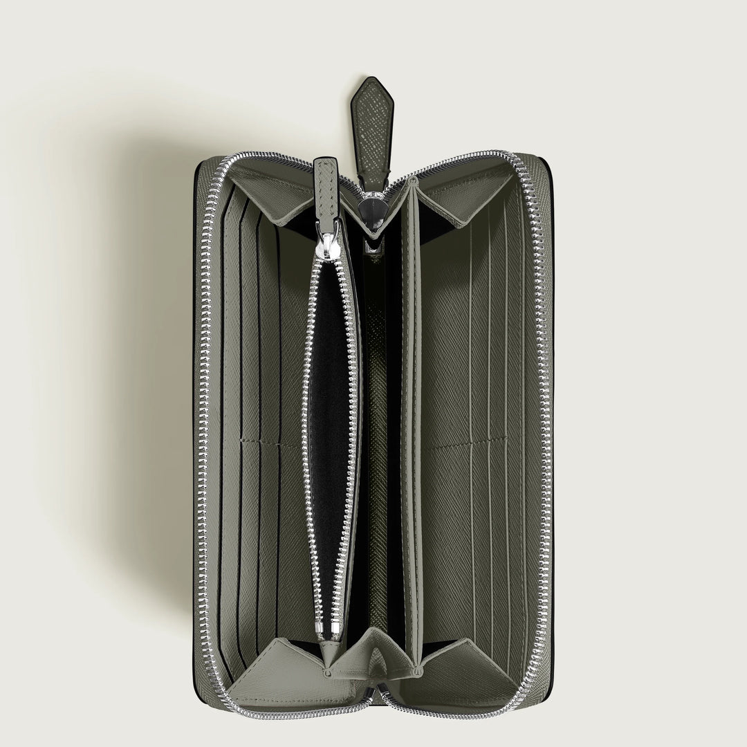 Cartera Montblanc 12 compartimentos con cremallera completa Sartorial gris medio 199371