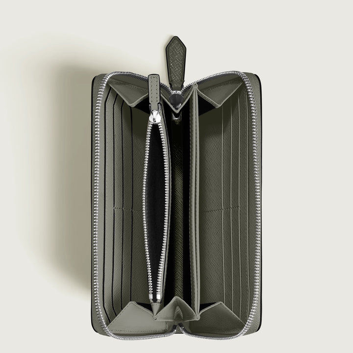Cartera Montblanc 12 compartimentos con cremallera completa Sartorial gris medio 199371