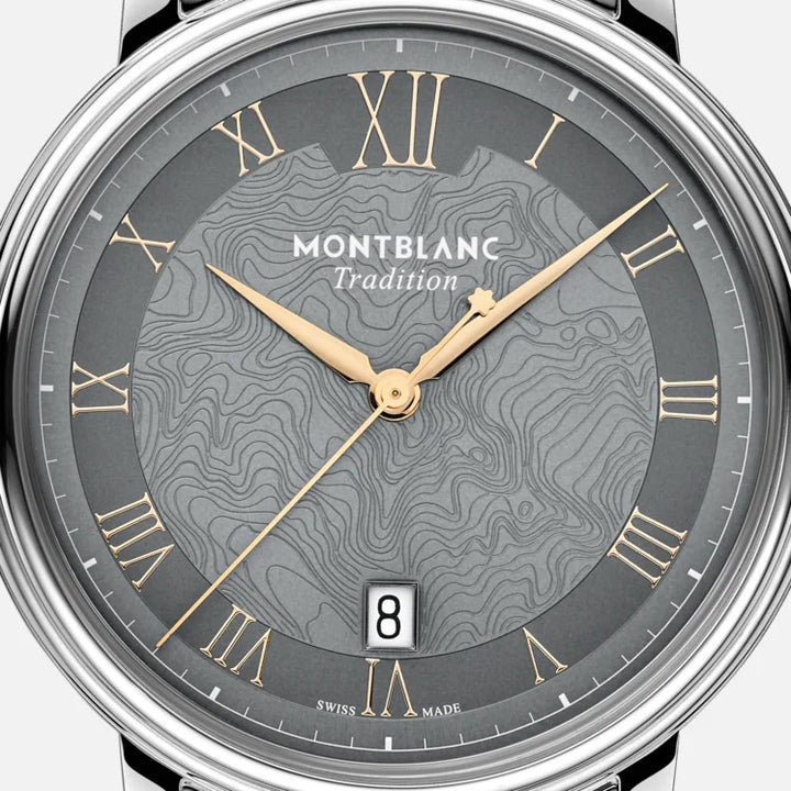 Montblanc 시계 Tradition Automatic Date 40mm 회색 자동 스틸 132433