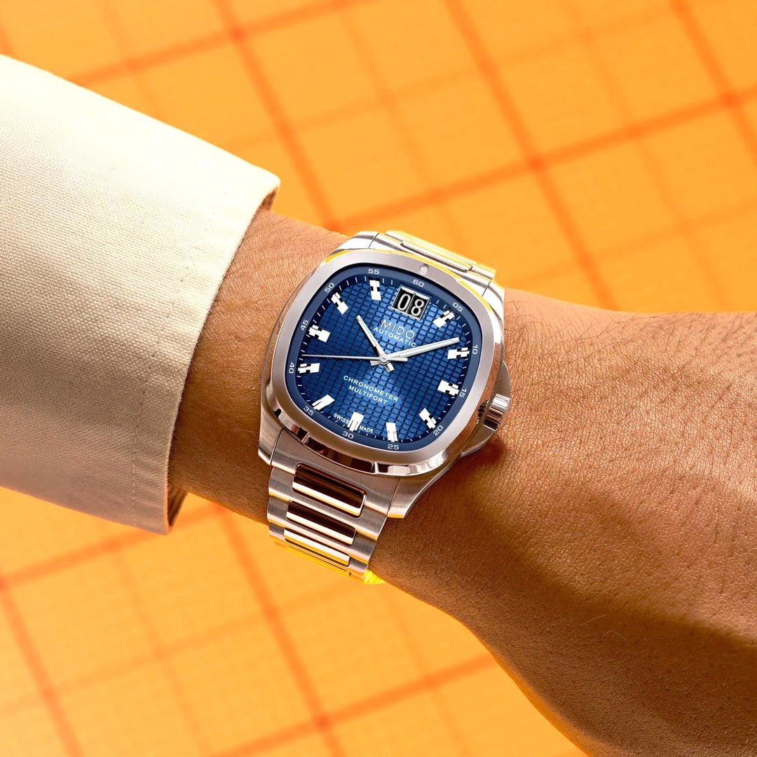 Reloj Mido Multifort TV Big Date Chronometer 40mm azul automático acero M049.567.11.041.00