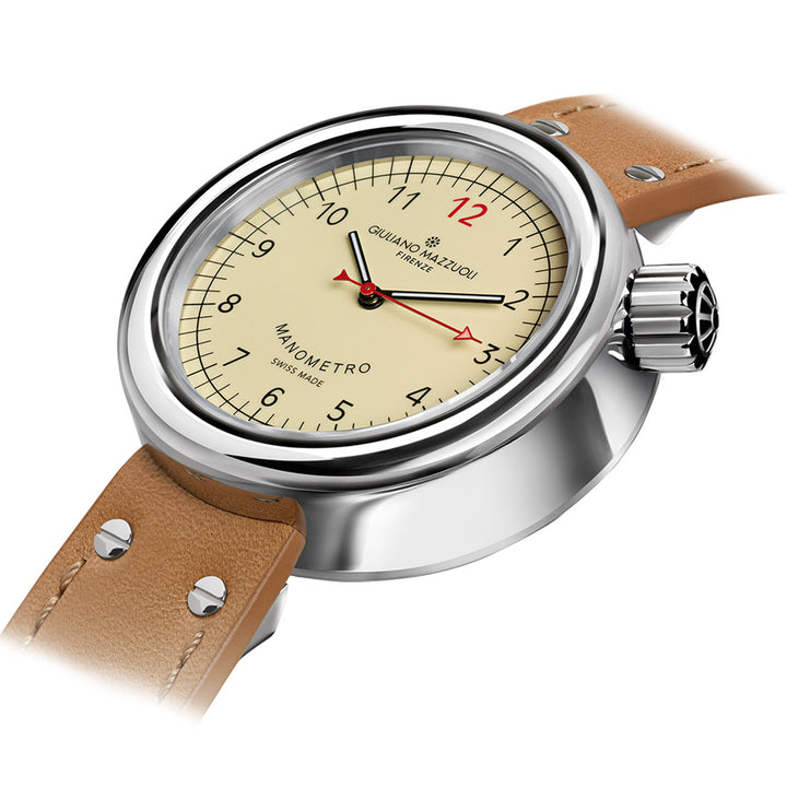 Giuliano Mazzuoli orologio Manometro 45mm avorio automatico acciaio MRP01N