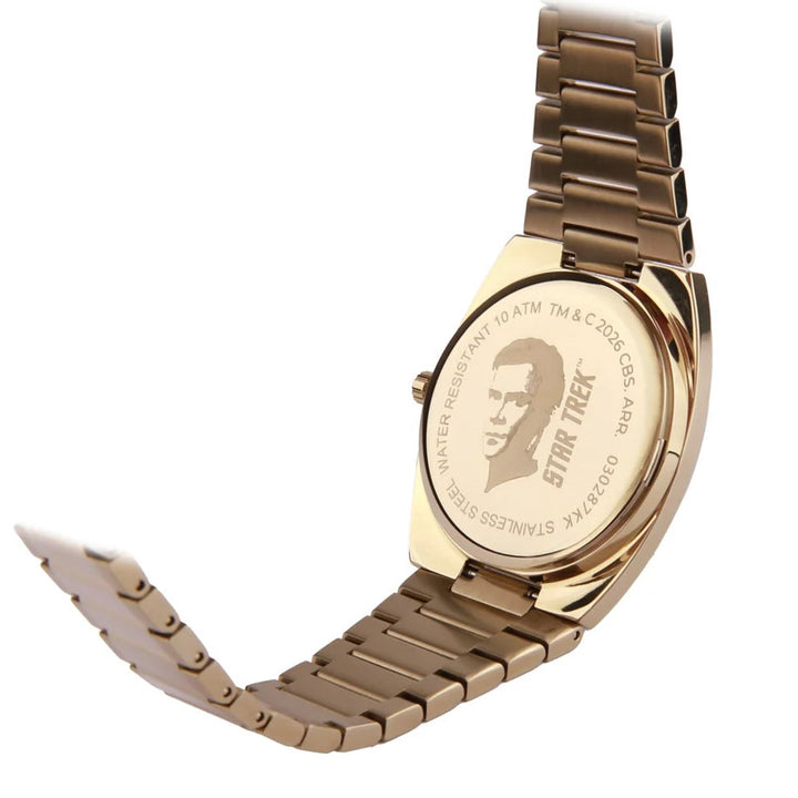 Lorenz STAR TREK Command watch 40x36 mm green quartz steel gold PVD finish 030287KK