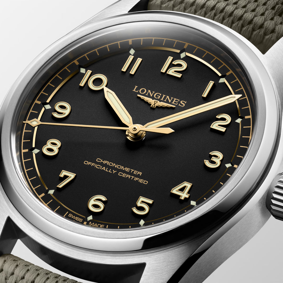 Reloj Longines Spirit Pilot 39mm automático de acero negro L3.809.4.53.9