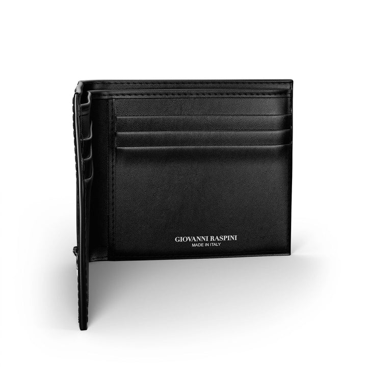 Cartera de piel de cocodrilo negra Giovanni Raspini plata 925 L0024