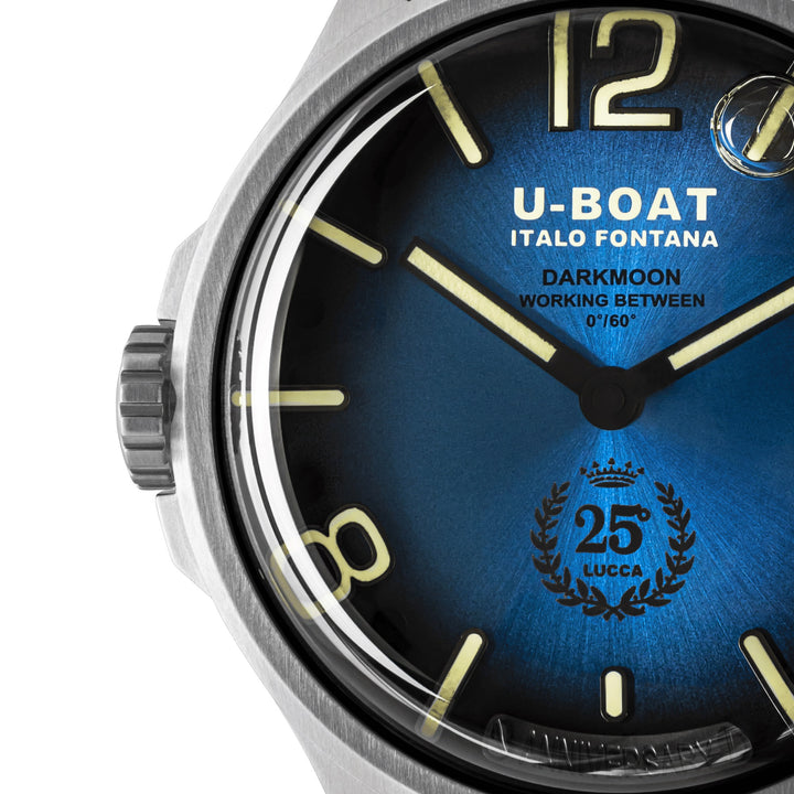 Reloj U-BOAT Darkmoon 25° Edición limitada SS Blue Soleil 46mm acero cuarzo azul 2029