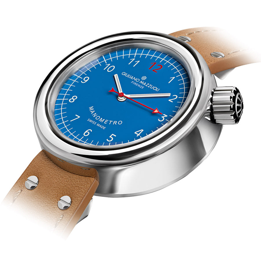 Reloj Giuliano Mazzuoli Manómetro 45mm azul automático acero MRP03N