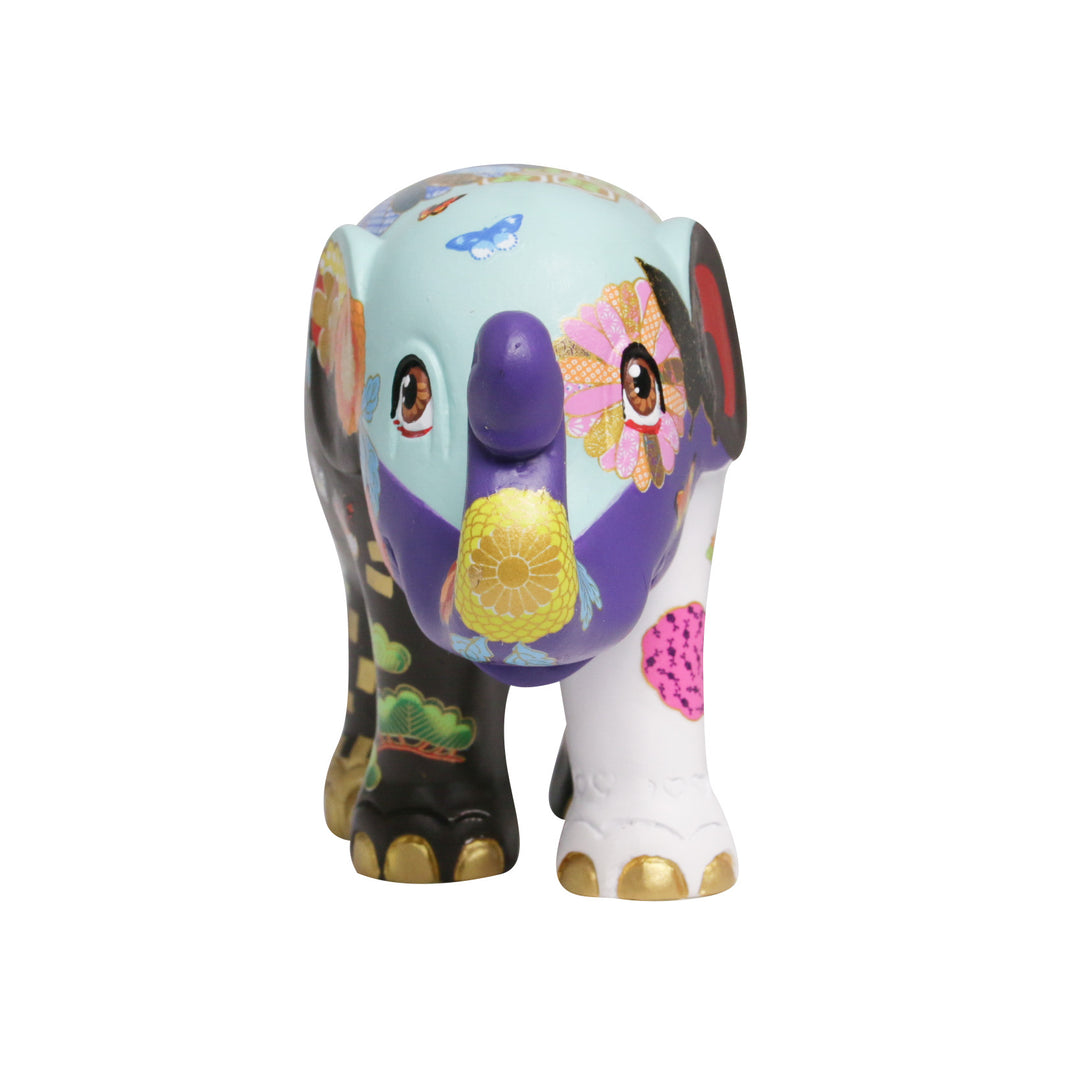 Elephant Parade elefante Happy Kiku 15cm Limited Edition Di Chris Chun UK National Tour 2013 HAPPY KIKU 15