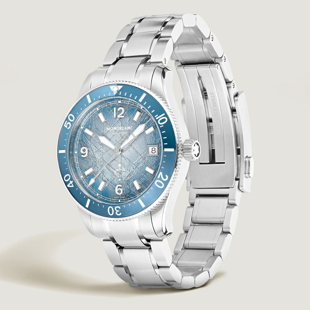 Reloj Montblanc Iced Sea Automático Fecha 0 Oxígeno 38mm azul automático acero 134022