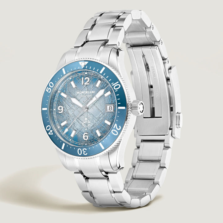 Reloj Montblanc Iced Sea Automático Fecha 0 Oxígeno 38mm azul automático acero 134022