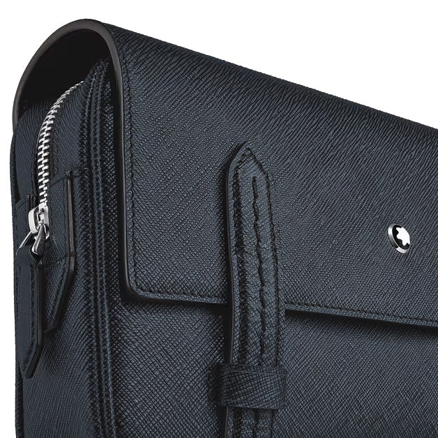 Sac bandoulière en cuir Sartorial en tweed bleu Montblanc 220423