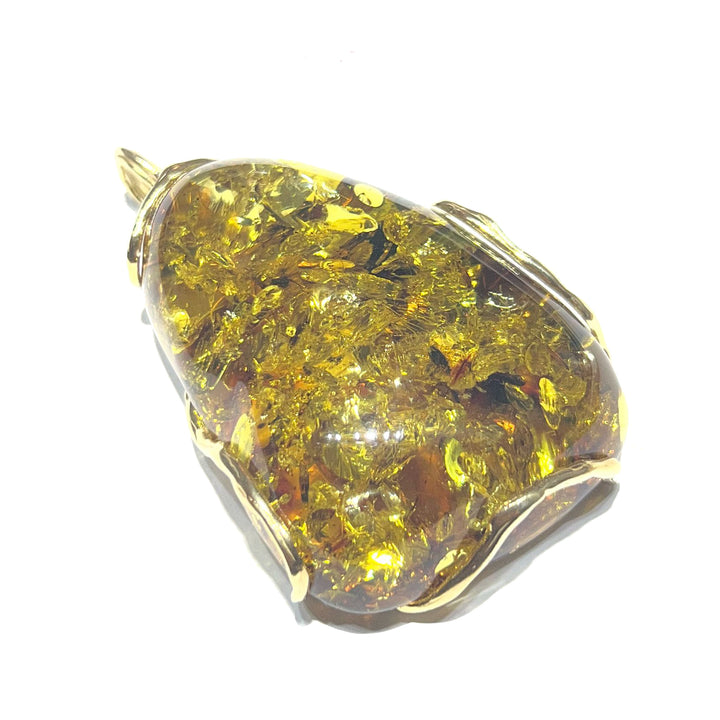 Colgante Capodagli Ámbar, montura de plata 925, acabado PVD en oro amarillo AC 00271