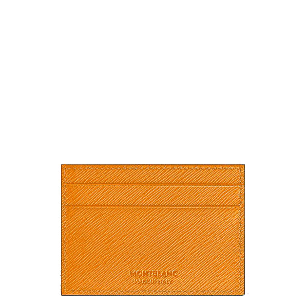 Tarjetero Montblanc de 5 bolsillos en piel Sartorial color azafrán 221464