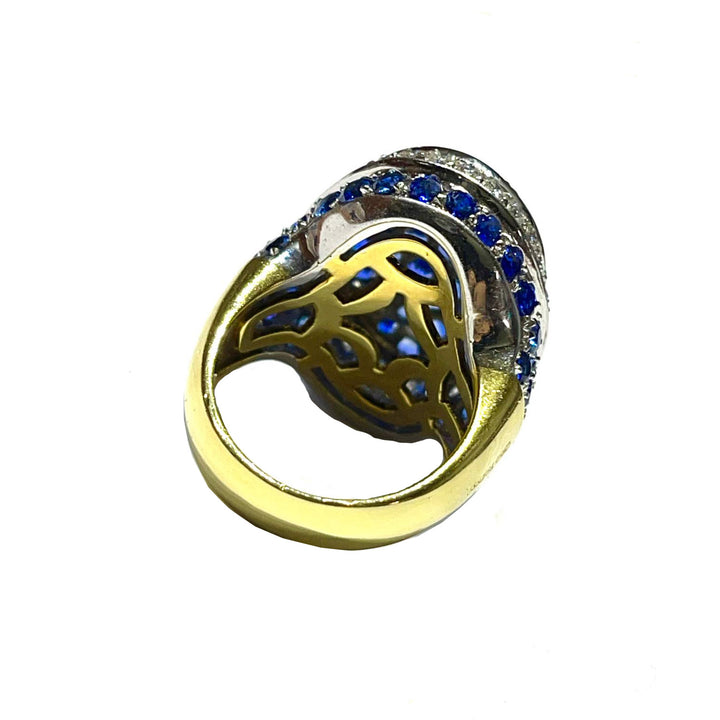 Guld ring Guld ring 18kt diamanter Sapphires 0056AG